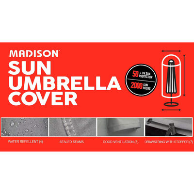 Madison Suojus seisovalle aurinkovarjolle 55x250 cm harmaa
