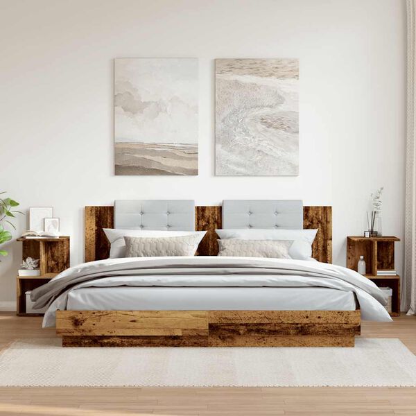 vidaXL Y&ouml;p&ouml;yd&auml;t 2 kpl vanha puu 35x35x55 cm lastulevy