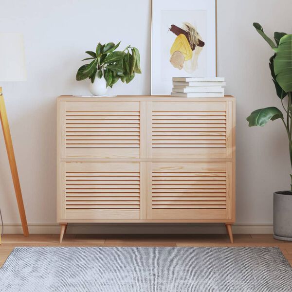 vidaXL Kaapin ovet säleikkömuotoilu 4 kpl 39,5x59,4 cm täysi mänty