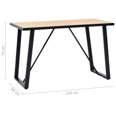 vidaXL Ruokapöytä tammi 120x60x75 cm MDF