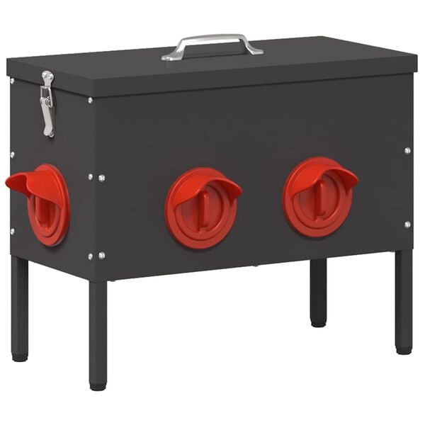 vidaXL Kanan ruokinta-allas 2 pcs Musta 41,5 x 20,5 x 33 cm