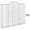 vidaXL Kaarevat kivikorit 15 kpl 200x30x160/180 cm galvanoitu rauta