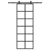 vidaXL Liukuovi asennustarvikkeilla 76x205 cm ESG lasi ja alumiini