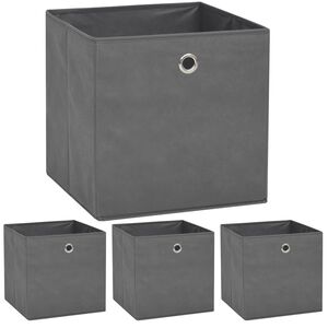 vidaXL S&auml;ilytyslaatikot 4 kpl kuitukangas 32x32x32 cm harmaa