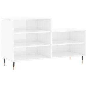 vidaXL Kenk&auml;kaappi korkeakiilto valkoinen 102x36x60 cm tekninen puu