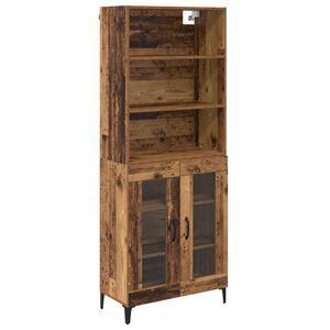 vidaXL Korkea kaappi Vanha Puu 69,5 x 34 x 180 cm Tekninen puu