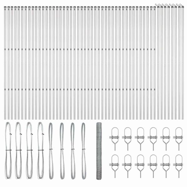 vidaXL Aitalatu Hopea 100 x 1,5 m (50 mm verkko) Teräs