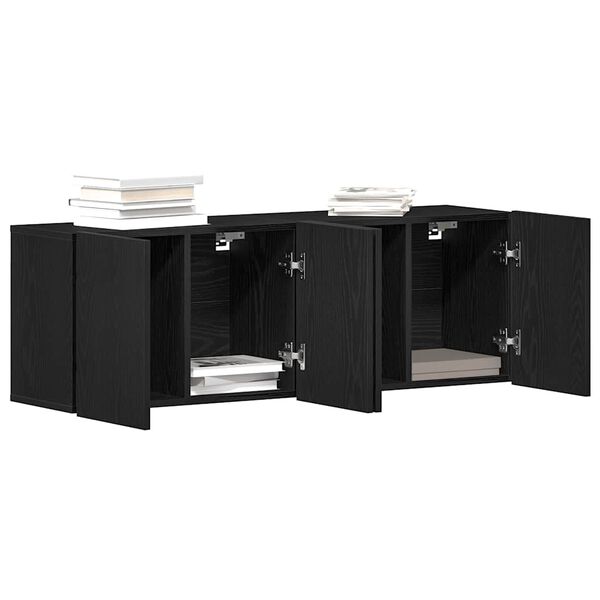 vidaXL TV-tasot 2 kpl musta tammi 120x30x41 cm tekopuu