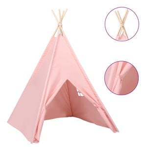 vidaXL Lasten tiipiiteltta + laukku peachskin pinkki 120x120x150 cm