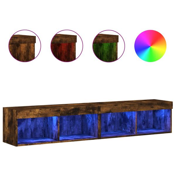 vidaXL TV-tasot LED-valoilla 2 kpl savutammi 80x30x30 cm