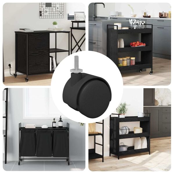 vidaXL Kierre 12 pcs Mustaa ja hopeaa 37,8 x 40 mm Rauta ja PP