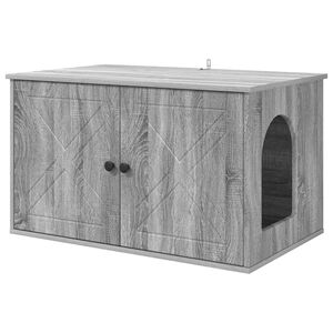 vidaXL Kissatalo Harmaa Sonoma 85 x 55 x 50,5 cm Tekninen puu