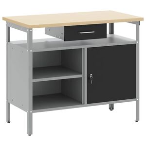 vidaXL Ty&ouml;p&ouml;yt&auml; laatikon kanssa Mustat ja harmaa 100 x 55 x 85 cm