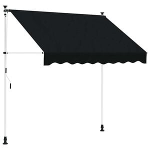 vidaXL Manuaalinen vedett&auml;v&auml; varjo Musta 150 cm