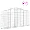 vidaXL Kaarevat kivikorit 12 kpl 200x30x100/120 cm galvanoitu rauta