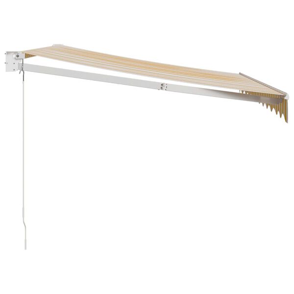 vidaXL Sis&auml;&auml;nkelattava markiisi keltavalkoinen 3x2,5 m kangas/alumiini