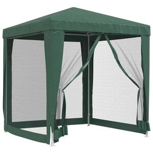 vidaXL Juhlateltta 4 verkkosivusein&auml;&auml; vihre&auml; 2x2 m HDPE