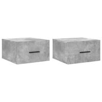 vidaXL Seinäkiinnitettävät yöpöydät 2 kpl betoninharmaa 35x35x20 cm