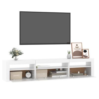 vidaXL TV-taso LED-valoilla valkoinen 195x35x40 cm