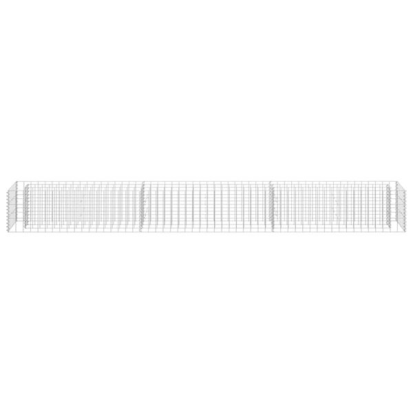 vidaXL Korotettu kivikori/kukkalaatikko galvanoitu teräs 270x30x30 cm