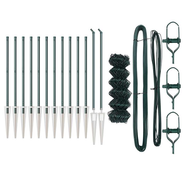 vidaXL Aitalatu Vihre&auml; 25 x 0,4 m (40 x 40 mm verkko) Ter&auml;s ja PVC