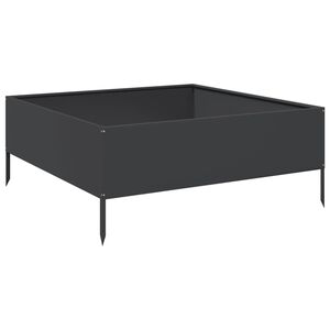 vidaXL Korotettu kukkalaatikko musta 100x100x25 cm ter&auml;s