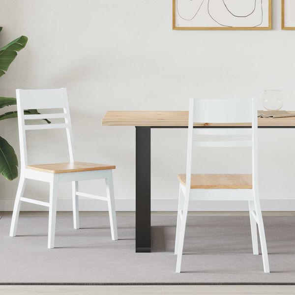 vidaXL Ruokatuolit 2 pcs Valkoinen 43 x 54 x 89 cm Kest&auml;v&auml; Kumipuinen