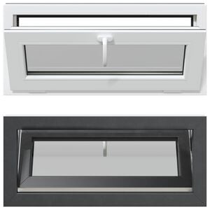 vidaXL Kellari-ikkuna RISOR 90 x 40 cm PVC ja lasi Antrasiitti