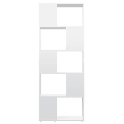 vidaXL Kirjahylly/tilanjakaja korkeakiilto valkoinen 60x24x155 cm