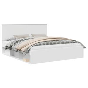 vidaXL S&auml;ngyn runko Valkoinen 6FT Super King Size Massiivinen m&auml;nty