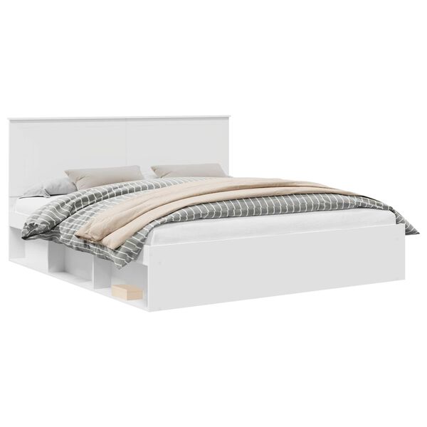 vidaXL S&auml;ngyn runko Valkoinen 6FT Super King Size Massiivinen m&auml;nty