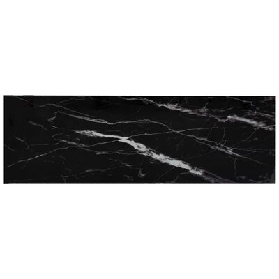vidaXL Hylly läpinäkyvä ja musta marmori 100x36x90 cm lasi