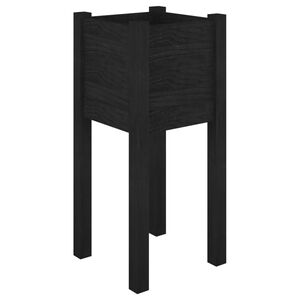 vidaXL Puutarhan kukkalaatikko musta 31x31x70 cm t&auml;ysi m&auml;nty
