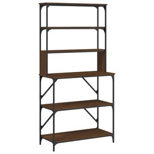 vidaXL Leipurihylly 6 kerrosta ruskea tammi 90x40x180 cm tekninen puu