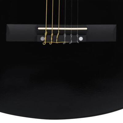 vidaXL 8-osainen klassinen kitara aloittelijan sarja musta 1/2 34"