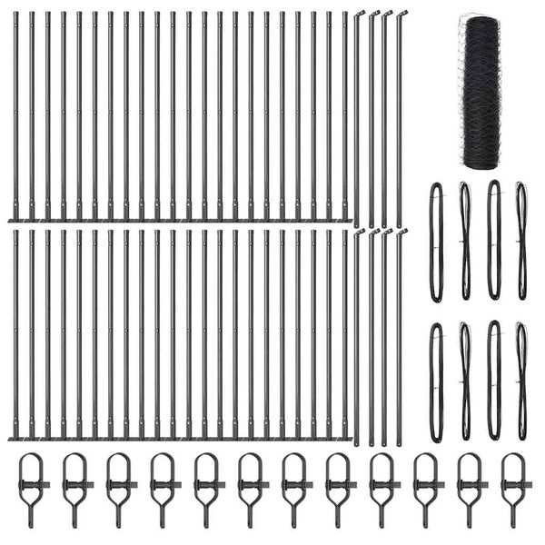 vidaXL Aitalatu Harmaa 100 x 0,4 m (36 mm verkko) Ter&auml;st&auml; ja PVC:t&auml;