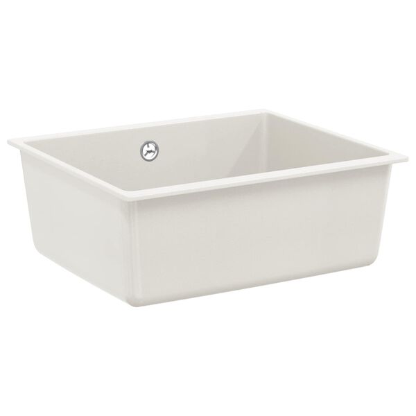 vidaXL Allas Valkoinen 530 x 460 mm 80% kvartsia ja 20% hartsia