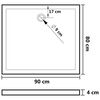 vidaXL Suihkualusta suorakaide ABS musta 80x90 cm