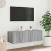 vidaXL TV-sein&auml;kaappi LED-valoilla harmaa Sonoma 100x35x31 cm