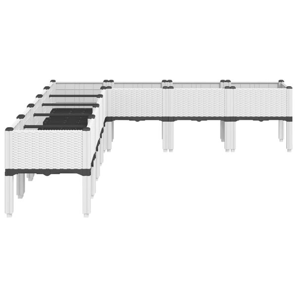 vidaXL Kukkalaatikko jaloilla valkoinen 200x160x42 cm PP