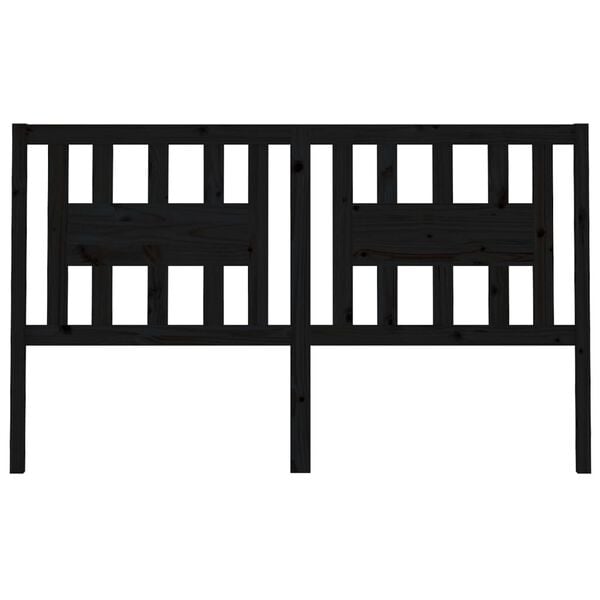 vidaXL Sängynpääty musta 166x4x100 cm täysi mänty