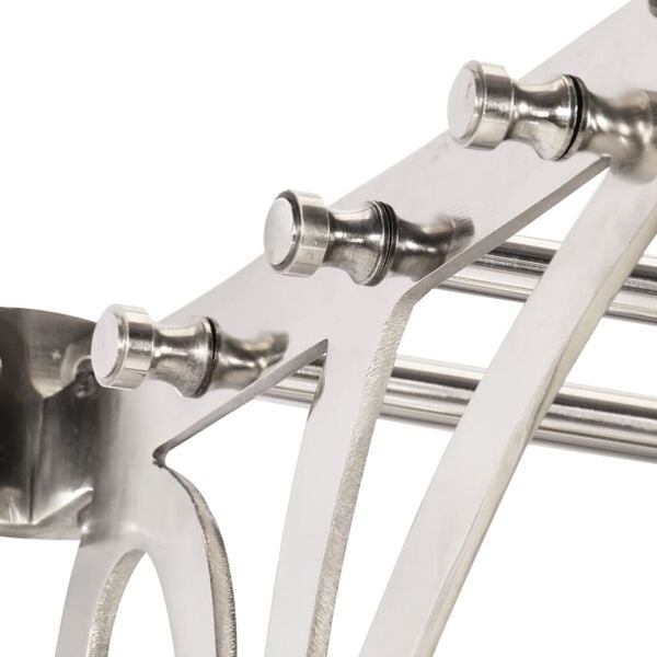 vidaXL Matkalaukkuteline koukut ja peili sein&auml;kiinnitett&auml;v&auml; alumiini