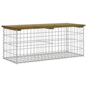 vidaXL Puutarhapenkki kivikori tyyli 103x44x42 cm kyll&auml;stetty m&auml;nty