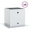 vidaXL Pylv&auml;iden jalustat neli&ouml; 4 kpl hopea 141x141mm galvanoitu ter&auml;s