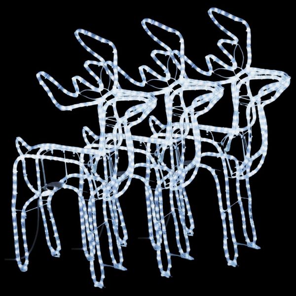 vidaXL Poro joulukoriste 3 kpl kylmä valkoinen 76x42x87 cm