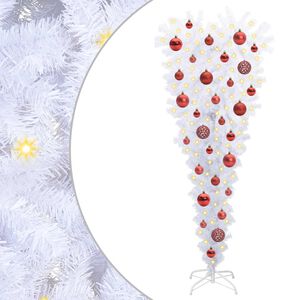 vidaXL Tekojoulukuusi 150 LED-valoilla Valkoinen 120 cm PVC ja Ter&auml;s