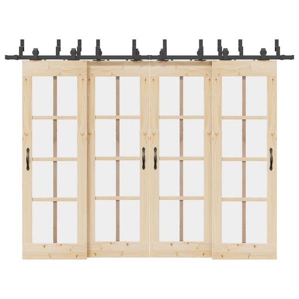 vidaXL Liukuoven asennussarja ter&auml;s 305 cm musta