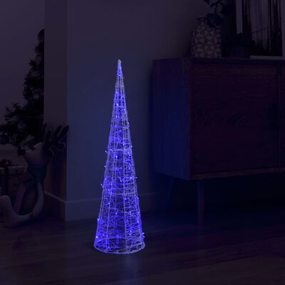 vidaXL LED-koristevalopyramidi sininen akryyli 90 cm