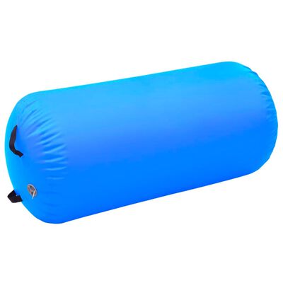 vidaXL Täytettävä voimistelurulla pumpulla 120x75 cm PVC sininen