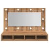 vidaXL Peilikaappi LED-valoilla Artisan Oak 90x31,5x62 cm